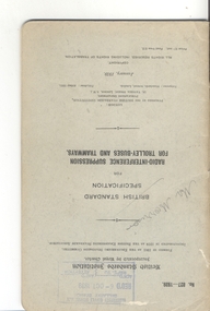 Book, British Engineering Standards Association, "Radio-Interference Suppression for Trolley Buses and Tramways", 1939