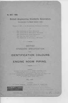 BS - identification colours for engine room piping
