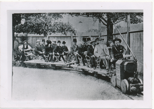 Electric railway demonstrated at Gold Jubilee Exhibition Bendigo 1901