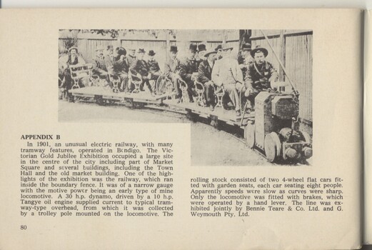Electric railway demonstrated at Gold Jubilee Exhibition Bendigo 1901 as used in Bendigo Tramways book