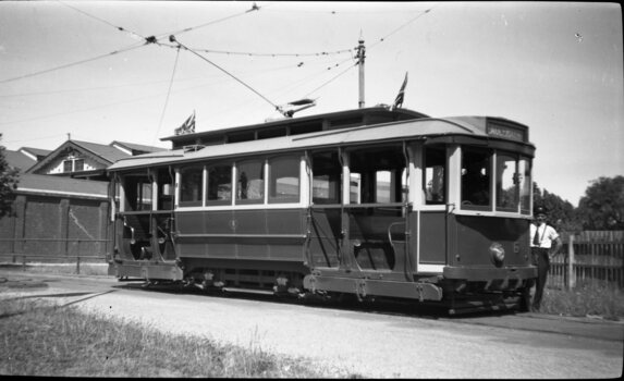Bendigo tram No. 6 at depot - negative
