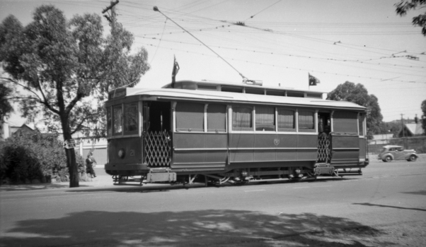 SECV Bendigo tram 21 in Mitchell St.