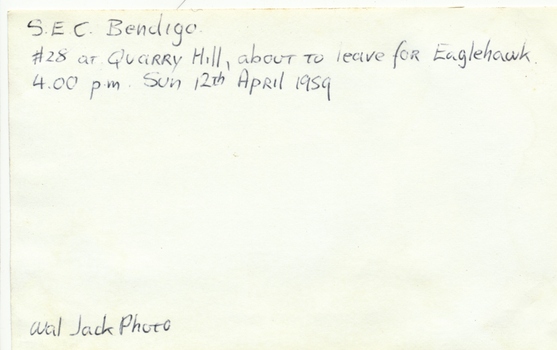 SECV Bendigo Birney No.28 at Quarry Hill - rear