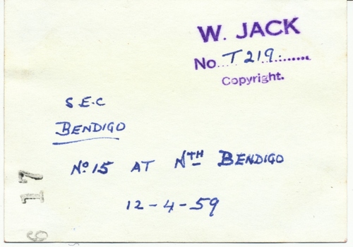 SECV Bendigo Birney No.15 at North Bendigo - rear
