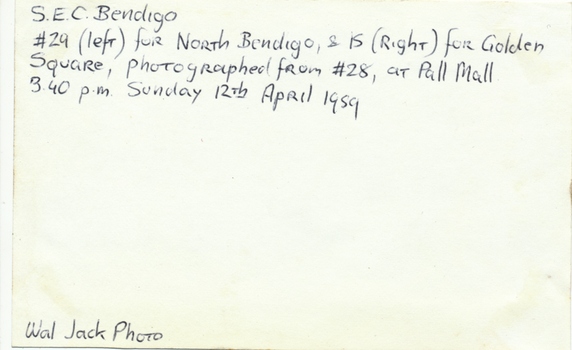  Bendigo Birney No. 29 and 15 in Pall Mal  rear