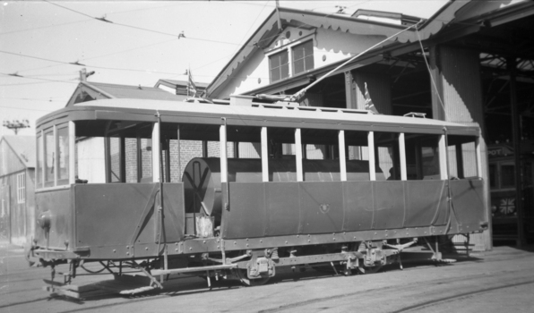 Bendigo new scrubber outside the depot rear of print - negative.