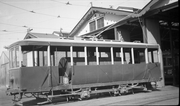 Bendigo new scrubber outside the depot rear of print - negative.