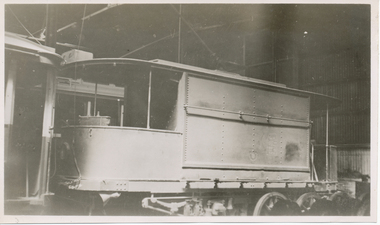 SECV Bendigo Water tram or scrubber inside the depot