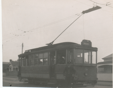 Photograph - SECV Geelong 8 at West terminus, Ken Magor?, c1940
