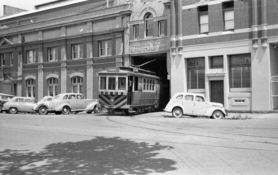 SECV Geelong No. 4 at depot entrance