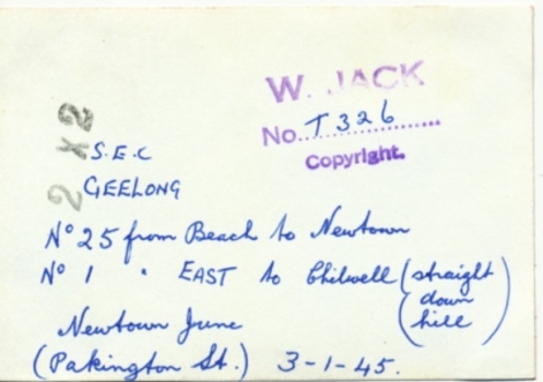 SECV Geelong 25 and 1 at Newtown & Chilwell lines Junction - rear of print