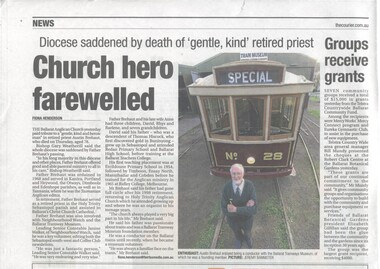 Newspaper, The Courier Ballarat, "Church hero farewelled", 3/08/2013 12:00:00 AM