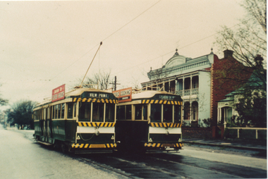 Postcard, Ron Scholten, SEC Ballarat trams 37 and 36