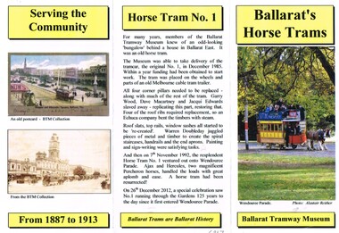 Pamphlet, Warren Doubleday and  Peter Winspur, "Ballarat's Horse Trams", 2015