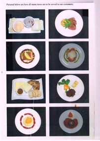 Document - Instruction, Menu, Colonial Tramcar Restaurant Co, Plating instructions - tramcar restaurant, c2011