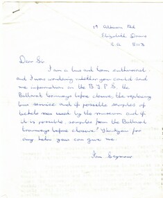 Document - Letter/s, Victoria Police, Oct. 1976