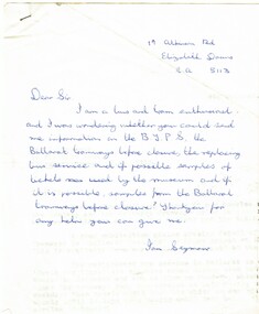 Document - Letter/s, Victoria Police, Oct. 1976