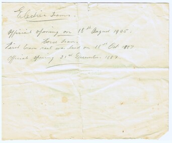 Document - Handwritten Notes, Ballarat opening dates, c1963