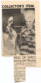 "Collector's item - relic of early days on trams"