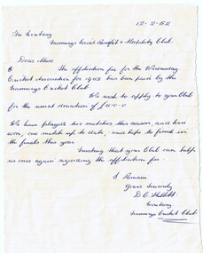 Document - Letter/s, David Kellett, 12/02/1952 12:00:00 AM