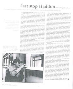 Document - Photocopy, Geelong Times, "last stop Haddon", c Jan. 2015