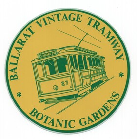Ephemera - Car sticker, "Ballarat Vintage Tramway - Botanic Gardens"