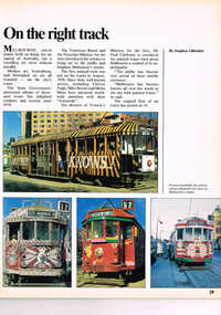 Magazine, Ansett Airlines, "Panorama in-flight with Ansett", "On the right track", Apr. 1982