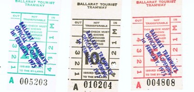 Ephemera - Ticket/s, Ballarat Tramway Preservation Society (BTPS), official opening of the Museum Tramway, 1975
