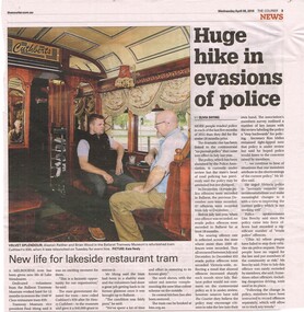 Newspaper, The Courier Ballarat, "New life for lakeside restaurant tram", 6/04/2016 12:00:00 AM