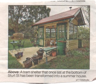Newspaper, The Courier Ballarat, Sturt and Grenville St shelter in a garden, 2/11/2011 12:00:00 AM