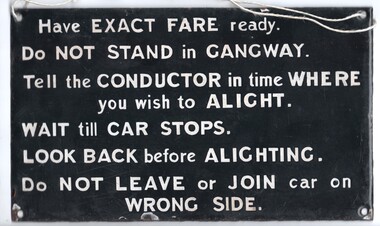 Sign, Victorian Railways, VR Tramways, 1920's