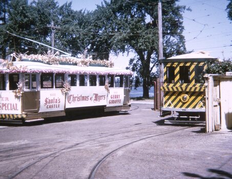 Myer Santa Tram No. 18 and scrubber