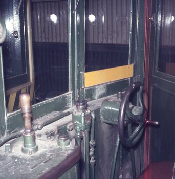 views of the controls of a tram