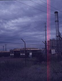 three tramcars stored at Ballarat B power station