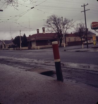 with short tram stop pole 