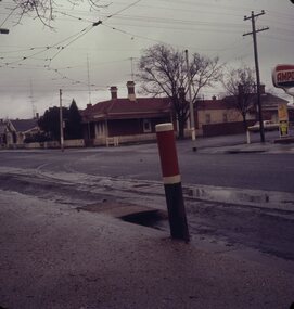 with short tram stop pole 