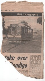 Newspaper, The Age, "Buses take over in Bendigo", 18/05/1972 12:00:00 AM