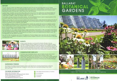 Pamphlet, City of Ballarat, "Ballarat Botanical Gardens", 2016