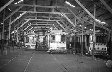 Ballarat Tram depot interior.
