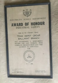 "Award of Honour - Industrial Safety" 1