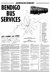 Poster, Transport Regulation Board, Bendigo Bus Services", Feb. 1972