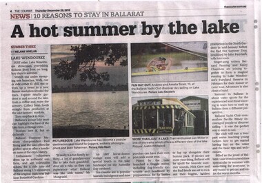 Newspaper, The Courier Ballarat, "A hot summer by the lake", Jan. 2017