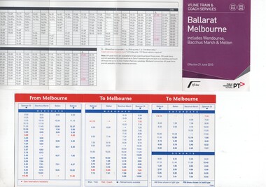 Vline timetables - "Ballarat to Melbourne"