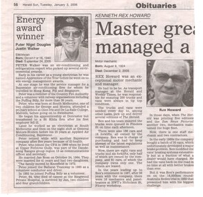 Newspaper, Herald Sun, "Energy award winner - Peter Nigel Douglas Justin Walker", 3/01/2006 12:00:00 AM