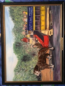 Painting - Framed Painting, Alan Dixon, "Oil Painting of Horse Drawn Tram", 2012