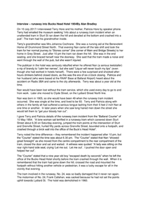 Document - Report, Alan Bradley, "Interview - runaway into Bucks Head Hotel 1954 - By Alan Bradley", Jul. 2017