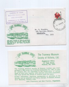 Document - Letter and Envelope, Tramway Museum Society of Victoria (TMSV), 1971