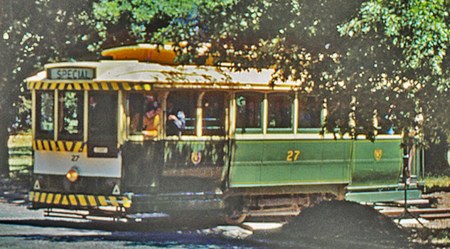 BTPS tram 27 making its first trip across Wendouree Parade 