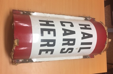 Sign, State Electricity Commission of Victoria (SECV), "HAIL TRAMS HERE"
