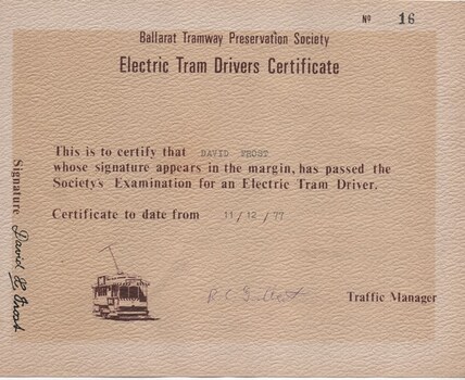 Drivers Permit issued to David Frost